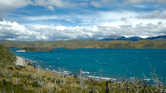 Scenic view of Torres del Paine National Park in Patagonia, Chile