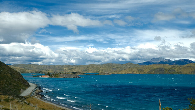 Scenic view of Torres del Paine National Park in Patagonia, Chile
