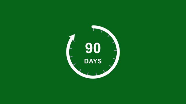 Calendar icon day 90 animation Luma matte with transparent background appointment, important date, Timetable time management, Motion Graphic concept. animation