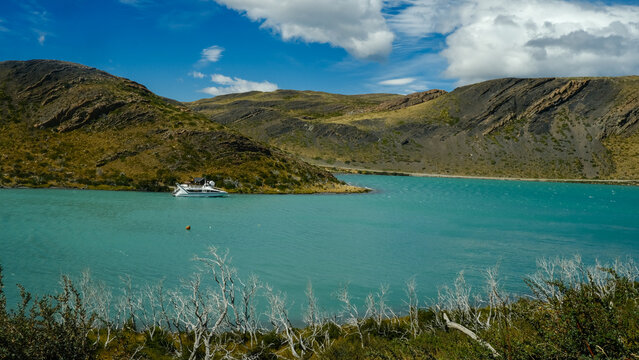 Scenic view of Torres del Paine National Park in Patagonia, Chile
