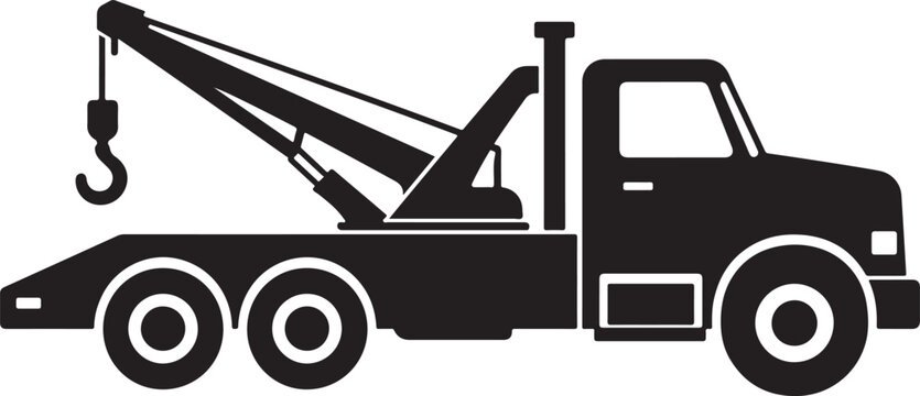 Tow Truck Silhouette Vector Illustration
