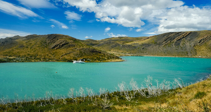 Scenic view of Torres del Paine National Park in Patagonia, Chile