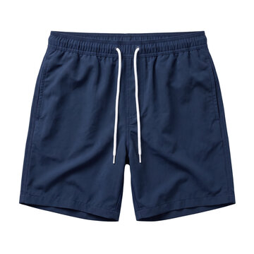 Classic navy blue men swim shorts with drawstring