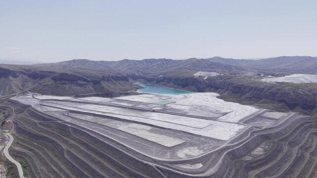 Drone Footage of Cayirhan Thermal Power Plant in Nallihan Ankara Turkey Showing Industrial Energy Infrastructure and Cooling Towers