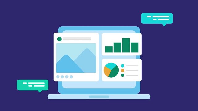 Content management system for website and blogs, Social media marketing, Adding new content 2d Animation with Alpha Matte