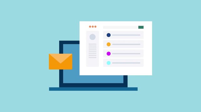 Sending email messages to customers, Email dashboard, Email list building 2d Animation with Alpha Matte