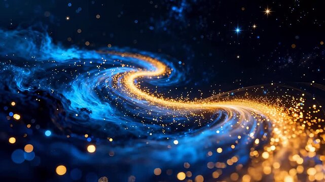 Cosmic spiral galaxy with stars