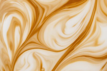 Fototapeta premium Creamy Latte Art Swirl Close-Up