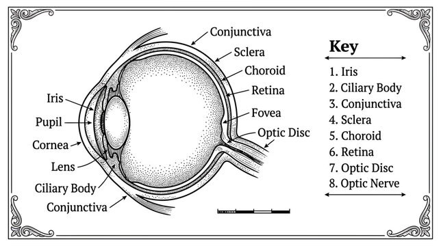 Anatomical Diagram of the Human Eye and its Parts
