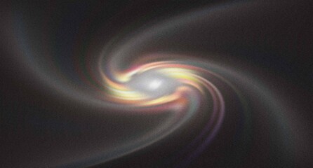 Glowing spiral galaxy with bright center and swirling light arms in deep dark space © Ali