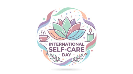 Fototapeta premium International Self Care Day Illustration