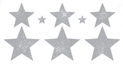Obraz premium Distressed grunge black star symbols with vintage style Hand drawn grunge star collection for retro graphic design