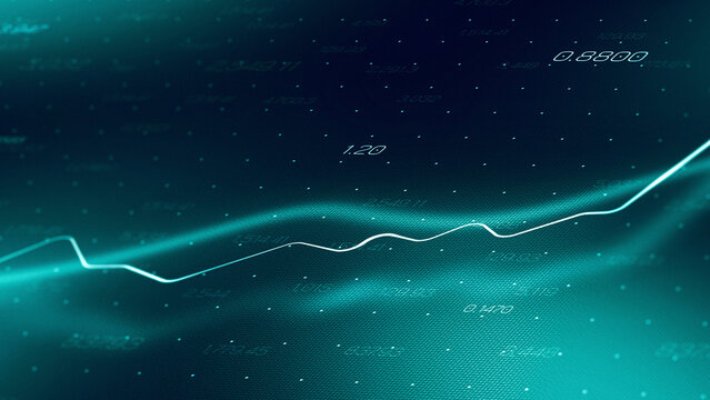 Chart shows trends and changes in stock exchange trading over time