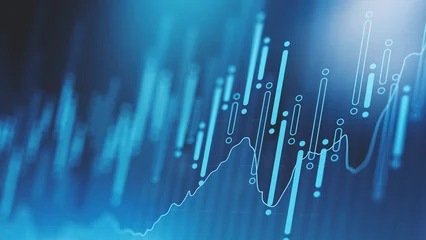 Chart graph shows stock exchange trading trends and data over time © fotofabrika