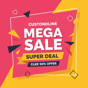 Exceptional Savings Banner with Bright Geometric Artwork