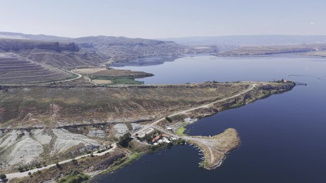 Drone Footage of Juliopolis Necropolis in Cayirhan Nallihan Ankara Turkey Showing Roman Byzantine Tombs and Archaeological Terrain