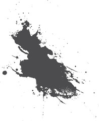 Obraz premium Black abstract messy ink splatter stain