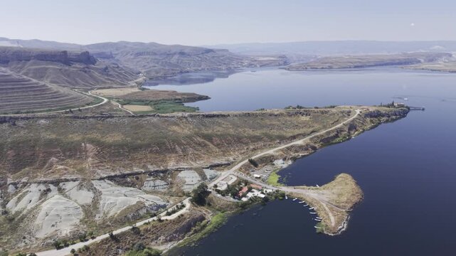Drone Footage of Juliopolis Necropolis in Cayirhan Nallihan Ankara Turkey Showing Roman Byzantine Tombs and Archaeological Terrain