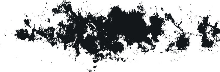 Fototapeta premium Long black abstract grunge ink splatter