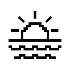 Fototapeta premium PNG Pixelated sunrise over ocean