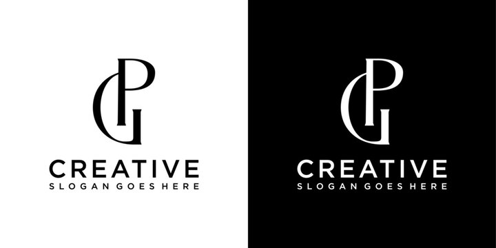 GP or PG initial letter logo design vector