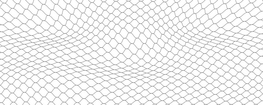 White abstract background with minimalist black 3d distorted wavy mesh grid wireframe pattern vector