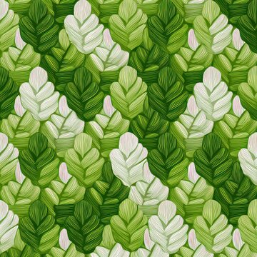 Lush Green Leaf Pattern with Textured Design for Nature Themes