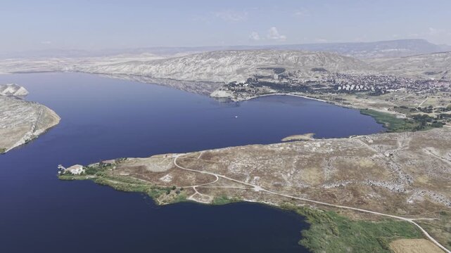 Drone Footage of Juliopolis Necropolis in Cayirhan Nallihan Ankara Turkey Showing Roman Byzantine Tombs and Archaeological Terrain