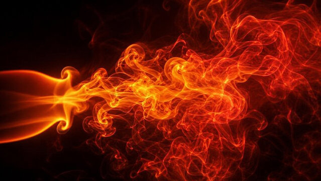AI generated abstract fiery smoke swirling glowing orange red energy dark background ideal for heat power motion fire texture dramatic creative design modern wallpaper