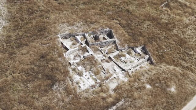 Drone Footage of Juliopolis Necropolis in Cayirhan Nallihan Ankara Turkey Showing Roman Byzantine Tombs and Archaeological Terrain