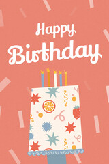 Fototapeta premium Celebrating a birthday with a colorful cake and fun decorations in a lively setting