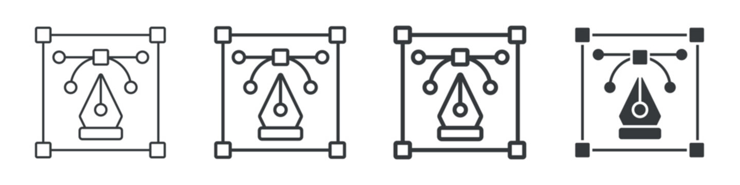 Bezier Tool Different Icon Set Simple Style Collection 