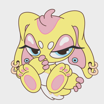 Sitting cartoon animal. Funny character. Cartoon character design.