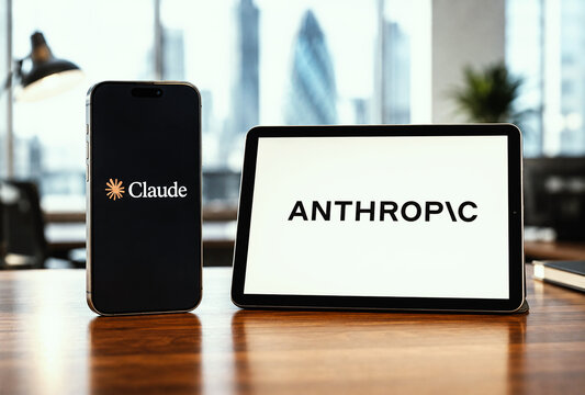 Anthropic Artificial Intelligence, Claude AI Company Corporate Logo Displayed On Smartphone And Tablet, London, UK - July 2026