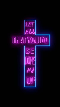 Christian cross and let all that you do be done in love text