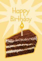 Fototapeta premium Birthday party celebration with cake and candle for a special event