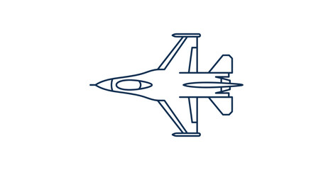 Minimalist Fighter Jet Vector Icon © Mardiyo