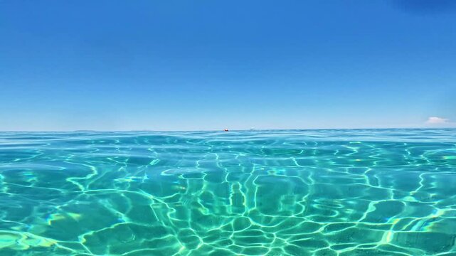 Sea water movement seen from very close during a summer day. The video was shot during a seaside holiday in Sicily, in the seaside village of Rodia