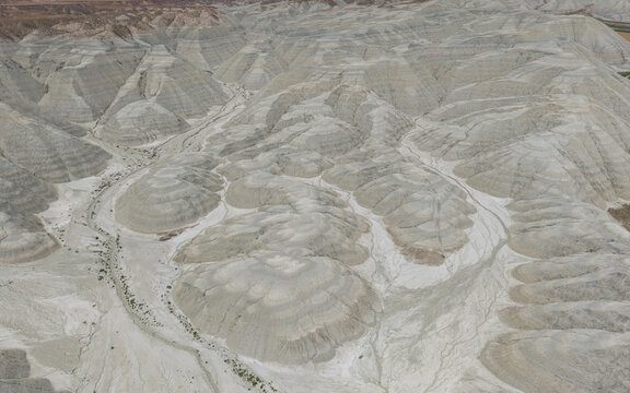 Aerial View of Nallihan Bird Sanctuary and Rainbow Hills in Ankara Turkey with Wetland Landscape and Colorful Geological Formations