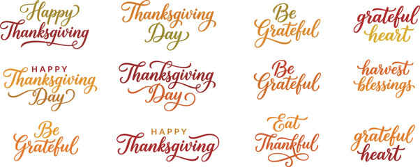 Happy Thanksgiving typography greeting inside a decorative autumn leaf wreath with pumpkins and sunflower © Hafsa
