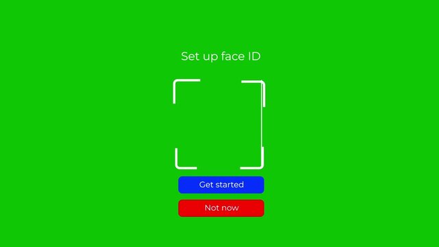 mouse click face id scan with successful verification mobile ui animation.