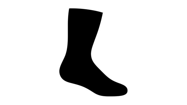 Athletic Soccer Sock Solid Icon - Vector Illustration for Sports Gear and Football Equipment Design