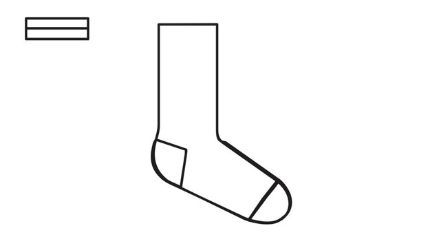 Soccer Sock Outline Vector Icon - Minimalist Line Illustration for Sports Apparel and Football Gear