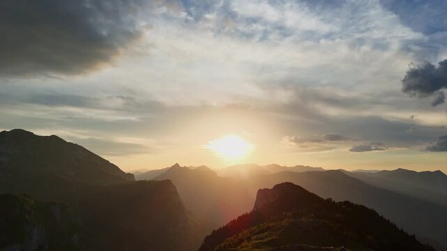 Sunset over the mountains