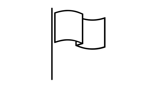Stadium Flag Pole Vector Icon - Minimalist Line Illustration for Sports Match Day and Event Graphics