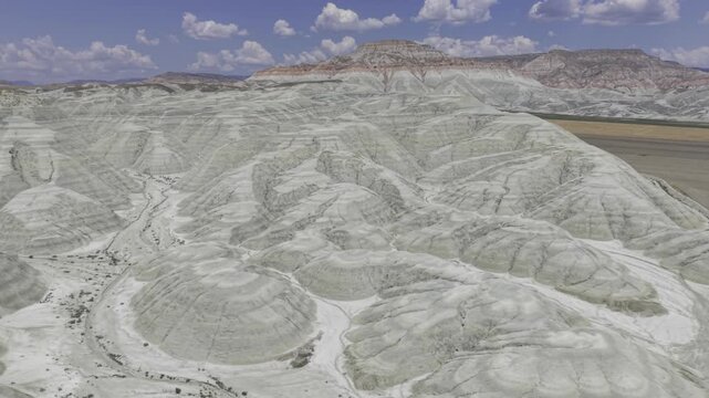 Drone Footage of Nallihan Bird Sanctuary and Rainbow Hills in Ankara Turkey Showing Wetlands and Colorful Geological Landscape