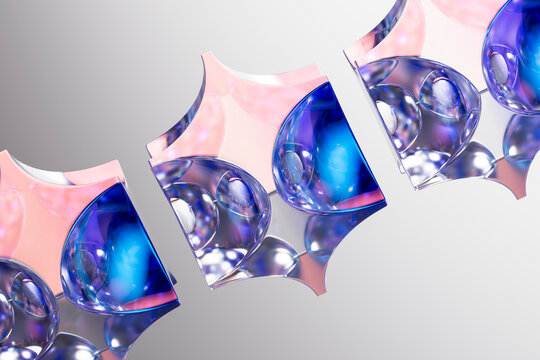 Abstract glass 3D pattern design with modern technology