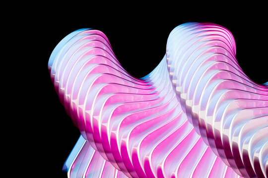 White wave 3D minimal shape with modern technology