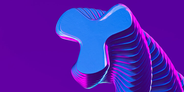 Metallic wave 3D abstract structure with modern design