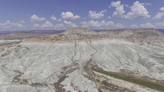 Drone Footage of Nallihan Bird Sanctuary and Rainbow Hills in Ankara Turkey Showing Wetlands and Colorful Geological Landscape